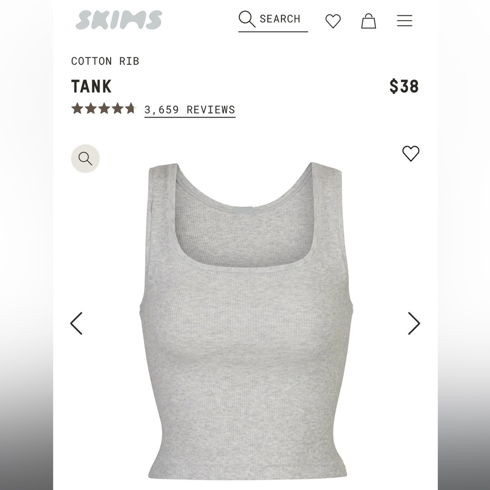 SKIMS cotton rib tank grey